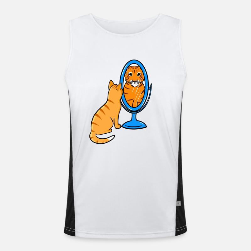 Cute tabby cat - tiger Men's Functional Contrast Tank Top 