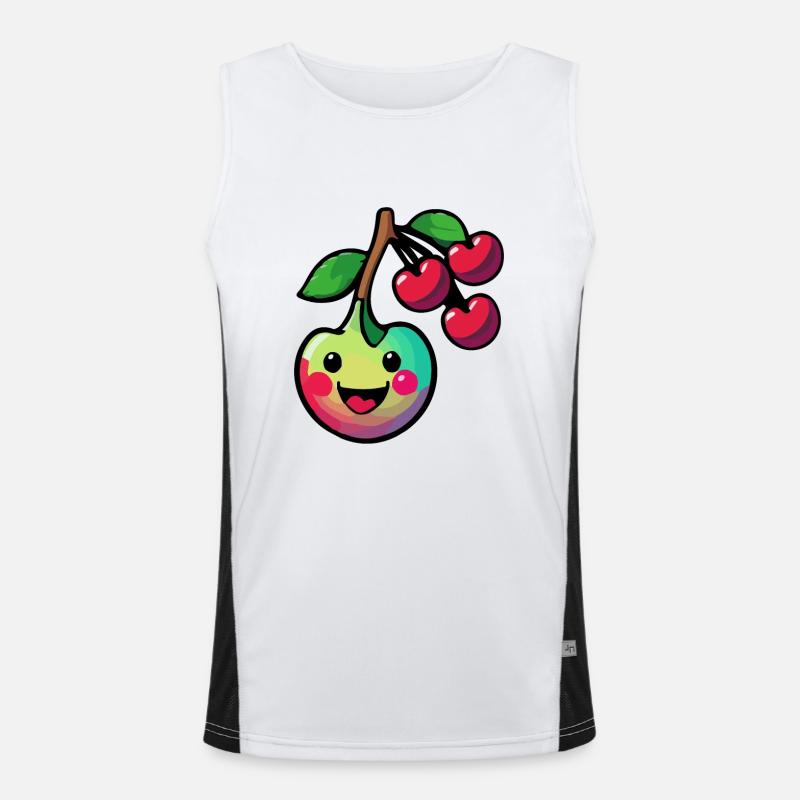 Kirsche Comic Funktionelles Kontrast-Tank Top für Männer 