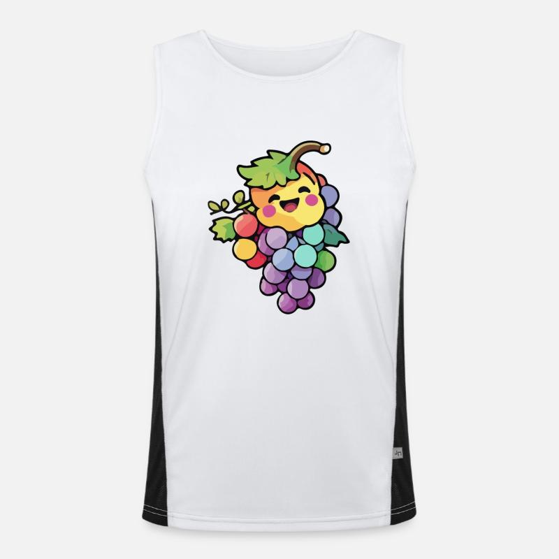 Grapes Comic - Men's Functional Contrast Tank Top  - white/black