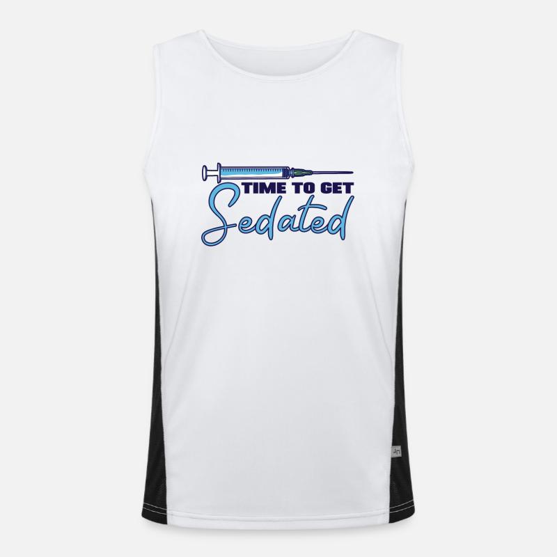 Time To Get Sedated Assistant Anästhesist Geschenk Funktionelles Kontrast-Tank Top für Männer 