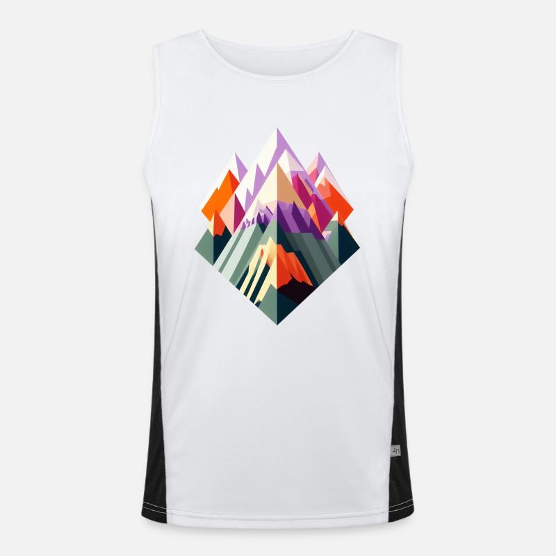 Vector Mountains 02 - Men's Functional Contrast Tank Top - white/black
