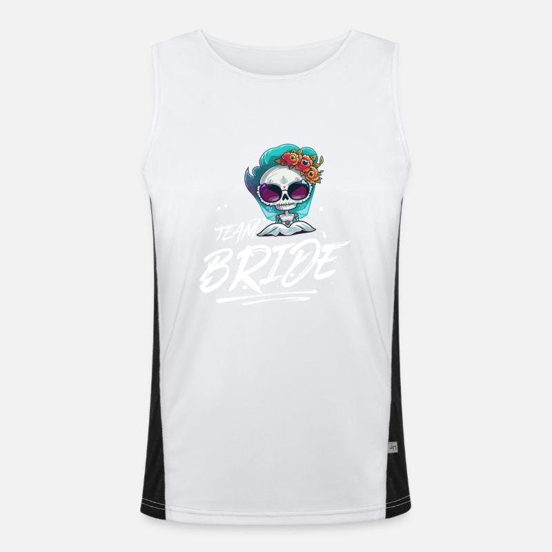 Team Braut Hochzeit Skelett Funktionelles Kontrast-Tank Top für Männer 