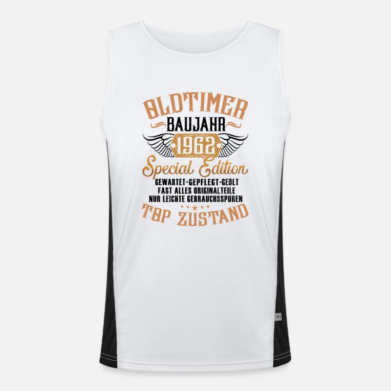 60. Geburtstag Oldtimer Jahrgang 1962 Funktionelles Kontrast-Tank Top für Männer 