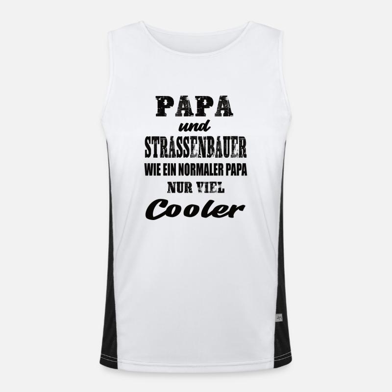 Papa und Strassenbauer Funktionelles Kontrast-Tank Top für Männer 