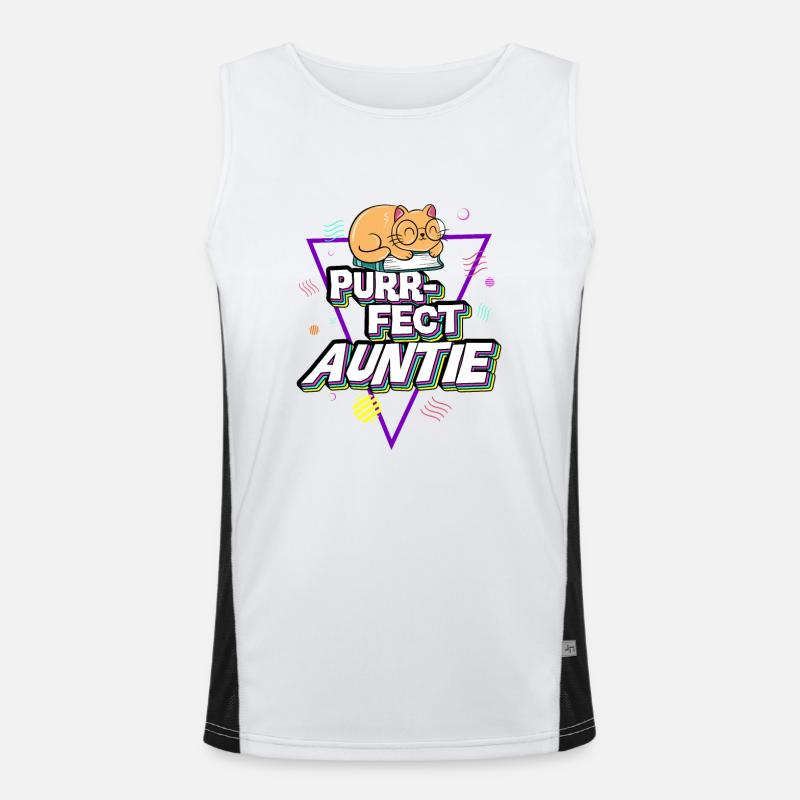 Purr Fact Auntie 2 Funktionelles Kontrast-Tank Top für Männer 