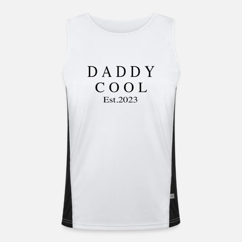 Daddy Cool est 2023 - Men's Functional Contrast Tank Top  - white/black
