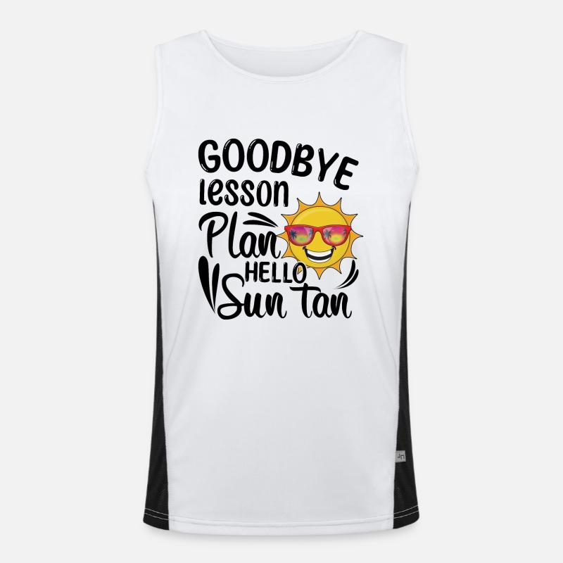 Bye Lesson School Out For Teacher Hello Summer Men's Functional Contrast Tank Top 