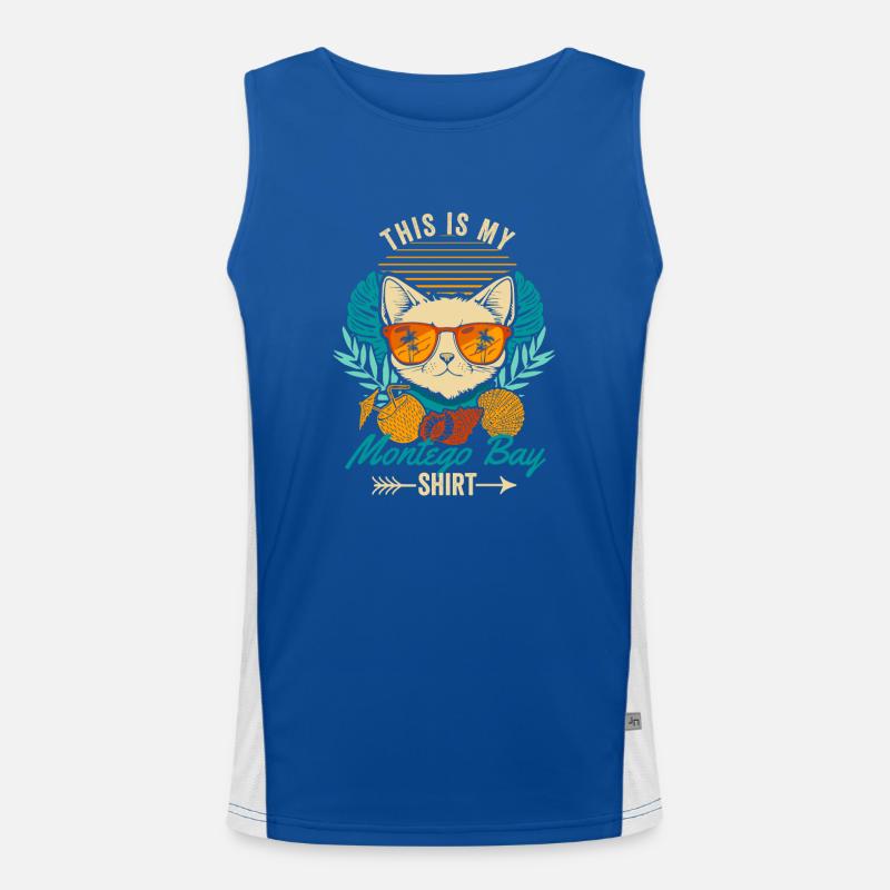 This is my Montego Bay Shirt Cool Retro Cat Funktionelles Kontrast-Tank Top für Männer 