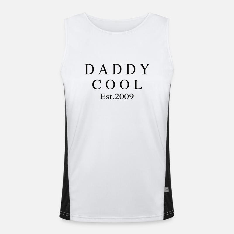 Daddy Cool est 2009 - Men's Functional Contrast Tank Top  - white/black