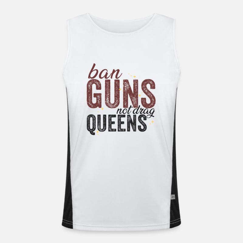 Ban Guns Not Drag Queens Men's Functional Contrast Tank Top 