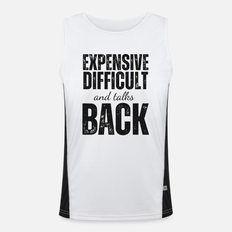 Expensive Difficult and Talks Back - Men's Functional Contrast Tank Top  - white/black