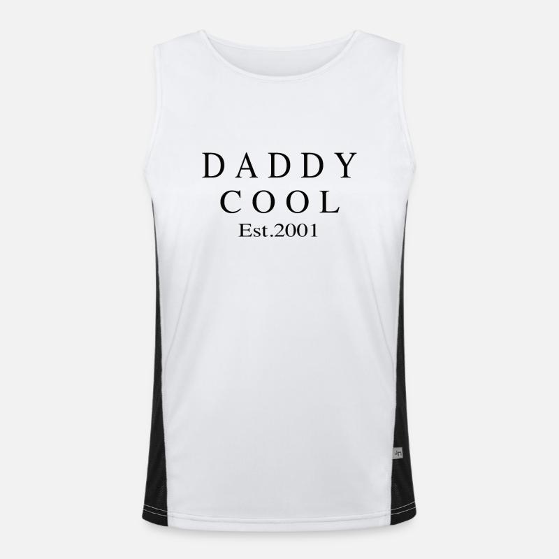 Daddy Cool est 2001 - Men's Functional Contrast Tank Top  - white/black