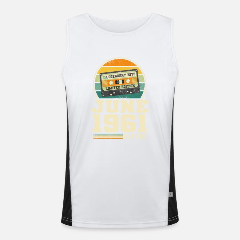62. Geburtstag Juni Jahrgang 1961 Geschenkidee Funktionelles Kontrast-Tank Top für Männer 