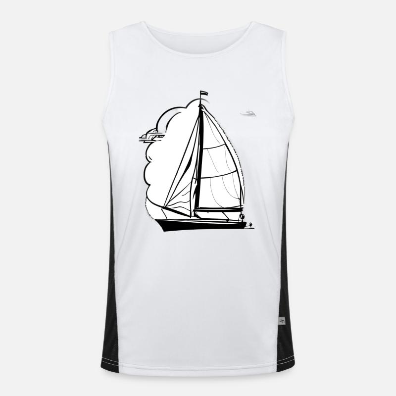 Sailing Ship Sailor Sailboat Sailing Sailing Men's Functional Contrast Tank Top 