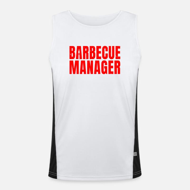 Funny Barbecue Manager Outfit Men's Functional Contrast Tank Top 