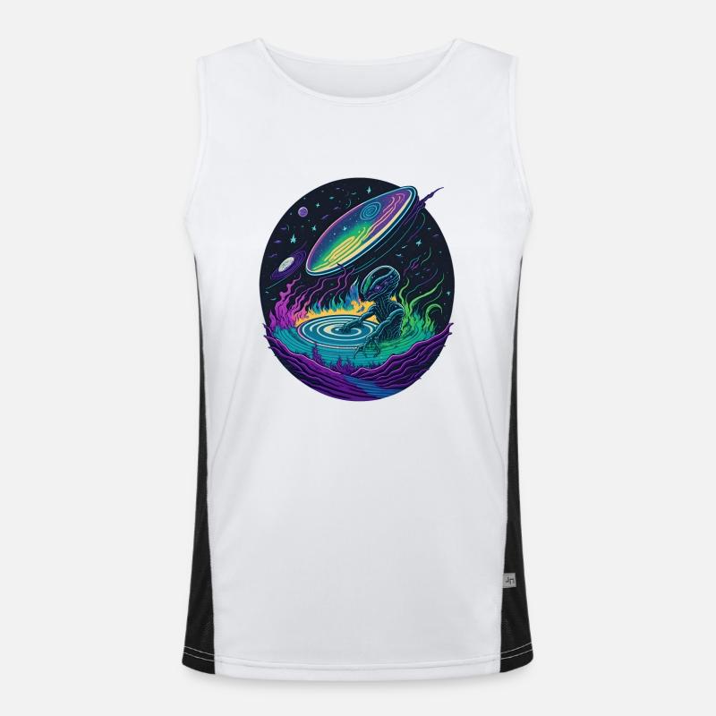 Alien Galactic DJ Men's Functional Contrast Tank Top 