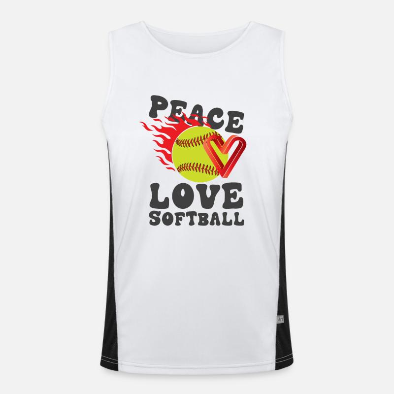 Mädchen Frieden Liebe Softball Funktionelles Kontrast-Tank Top für Männer 