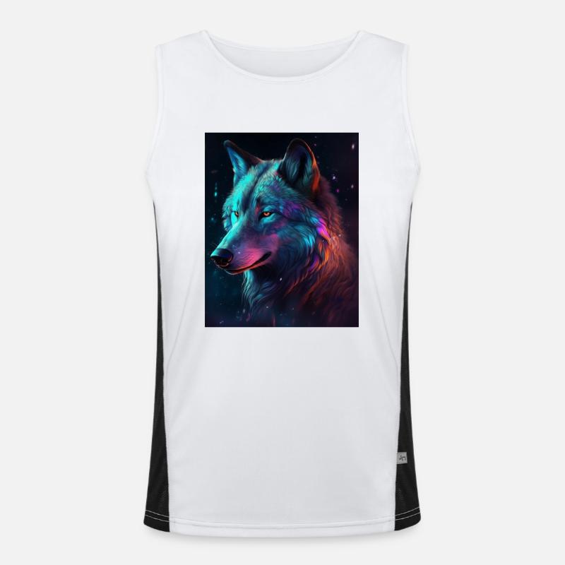 Wolf Galaxy Space Graphique Vabriant Couleur Débardeur respirant contrasté Homme 