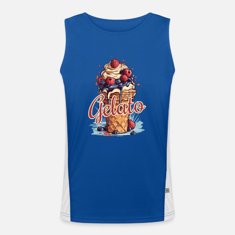 Gelato Eis Eiscreme Eisdiele Funktionelles Kontrast-Tank Top für Männer 