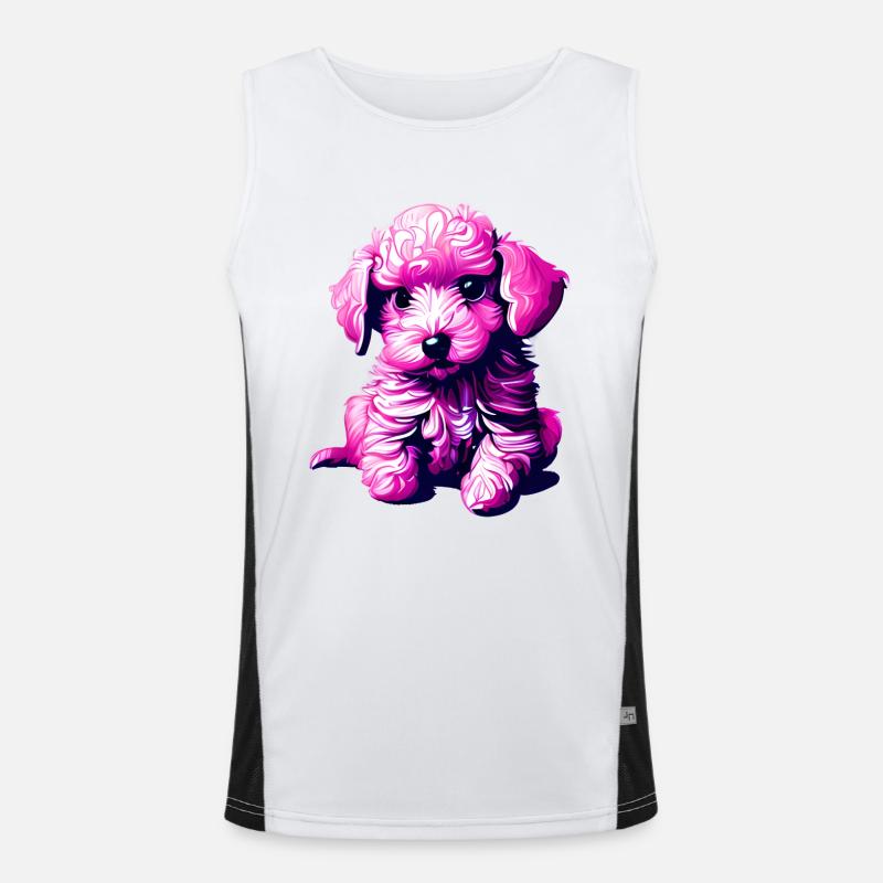 Chien Chiot Caniche Chien Amour Caniche Chiot Propriétaire de chien Débardeur respirant contrasté Homme 