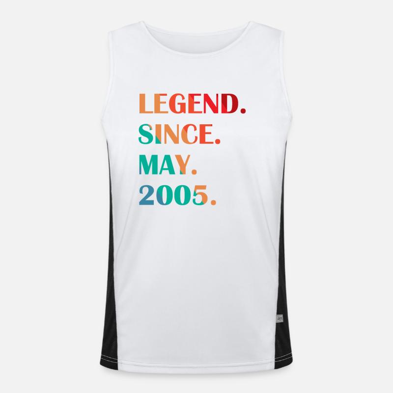 18th Birthday Legend since May 2005 Legend retro Men's Functional Contrast Tank Top 