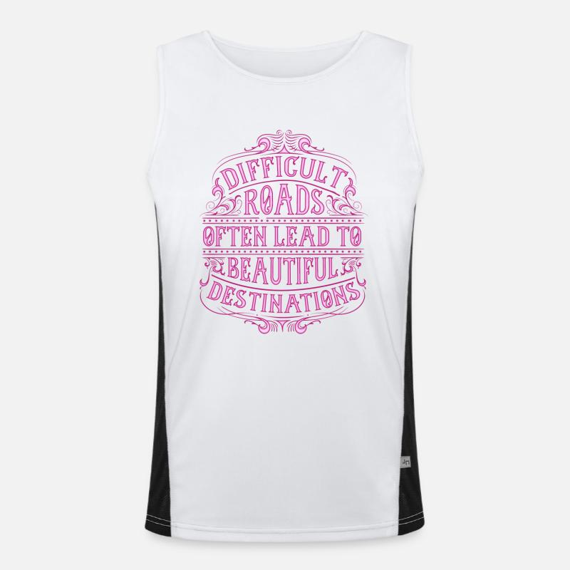 Difficult paths often lead to beautiful goals Men's Functional Contrast Tank Top 