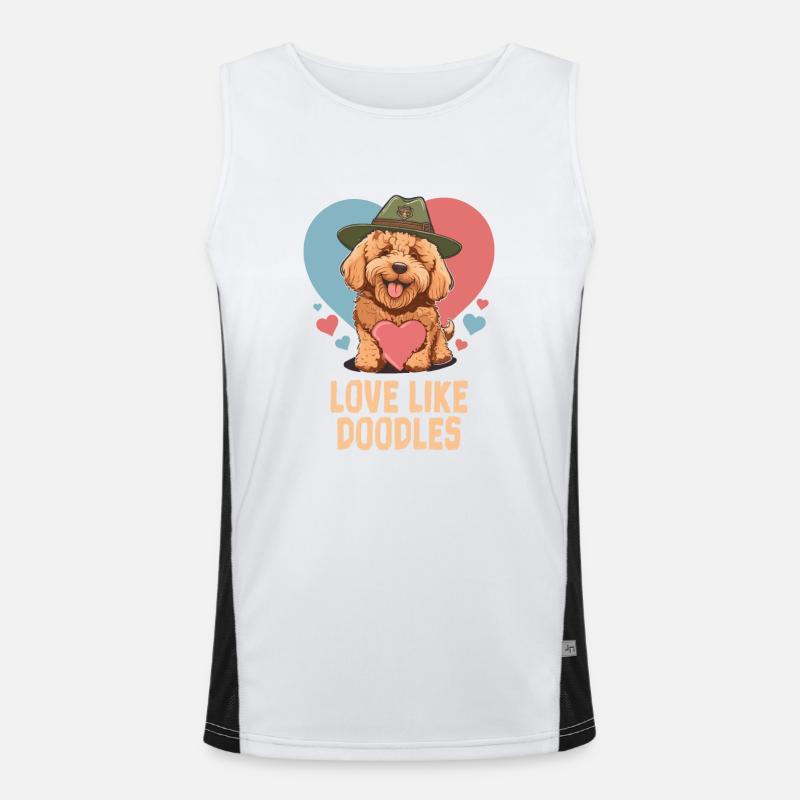 Love Like Doodles Goldendoodle Dad Doodle Mama Funktionelles Kontrast-Tank Top für Männer 
