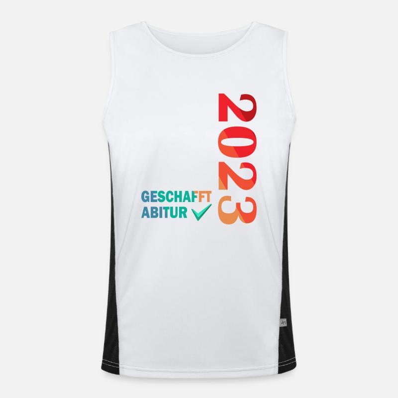 Passed Abitur Abi 2023 exam vintage check Men's Functional Contrast Tank Top 
