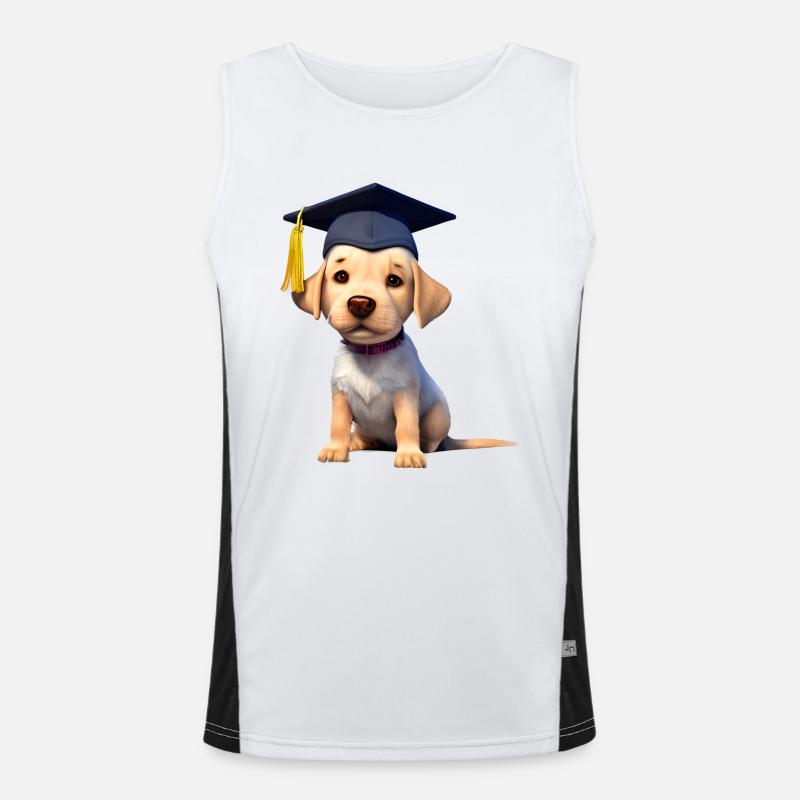 Bachelor Labrador Study Dogs Graduation Débardeur respirant contrasté Homme 