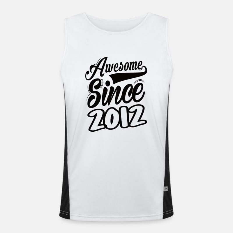 Awesome Since 2012 - Men's Functional Contrast Tank Top - white/black
