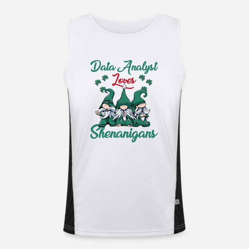 Data Analyst St. Patrick's Day - Men's Functional Contrast Tank Top  - white/black
