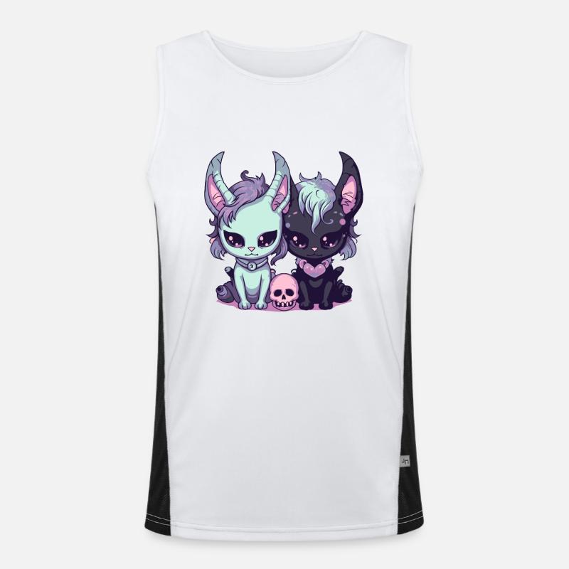 chats mignons kawaii pastel goth effrayant Débardeur respirant contrasté Homme 