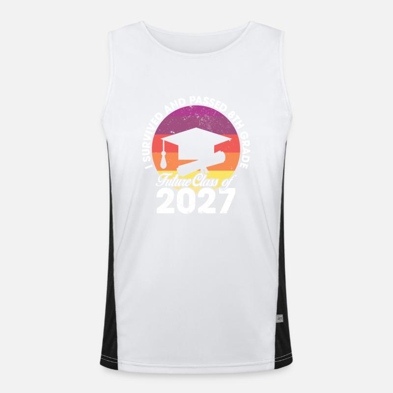 8th Grade Funny Graduation Future Class Of 2027 Funktionelles Kontrast-Tank Top für Männer 