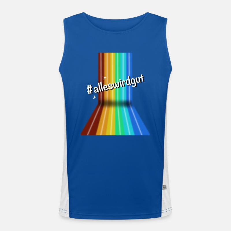 #alleswirdgut Everything Will Be Fine Saying Statement Men's Functional Contrast Tank Top 