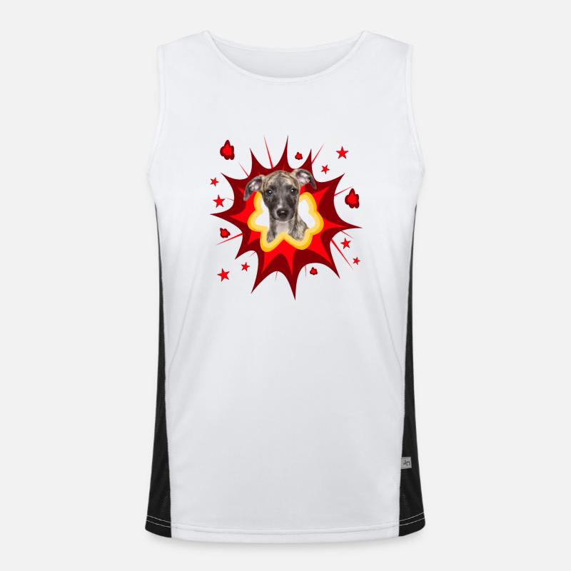 Conception de chien comique - Pow - Whippet Débardeur respirant contrasté Homme 