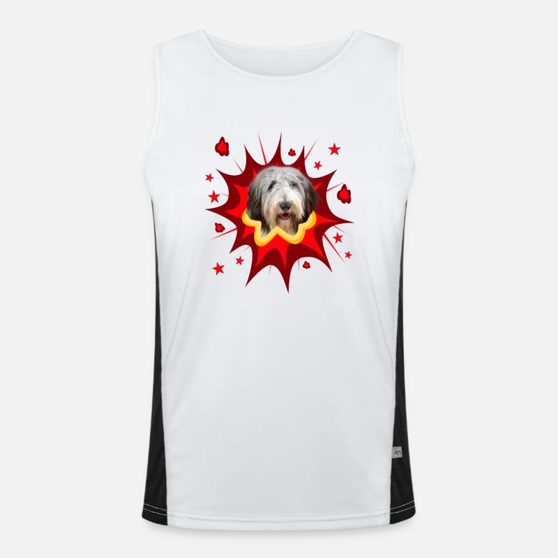 Conception de chien comique - Pow - Bearded Collie Débardeur respirant contrasté Homme 