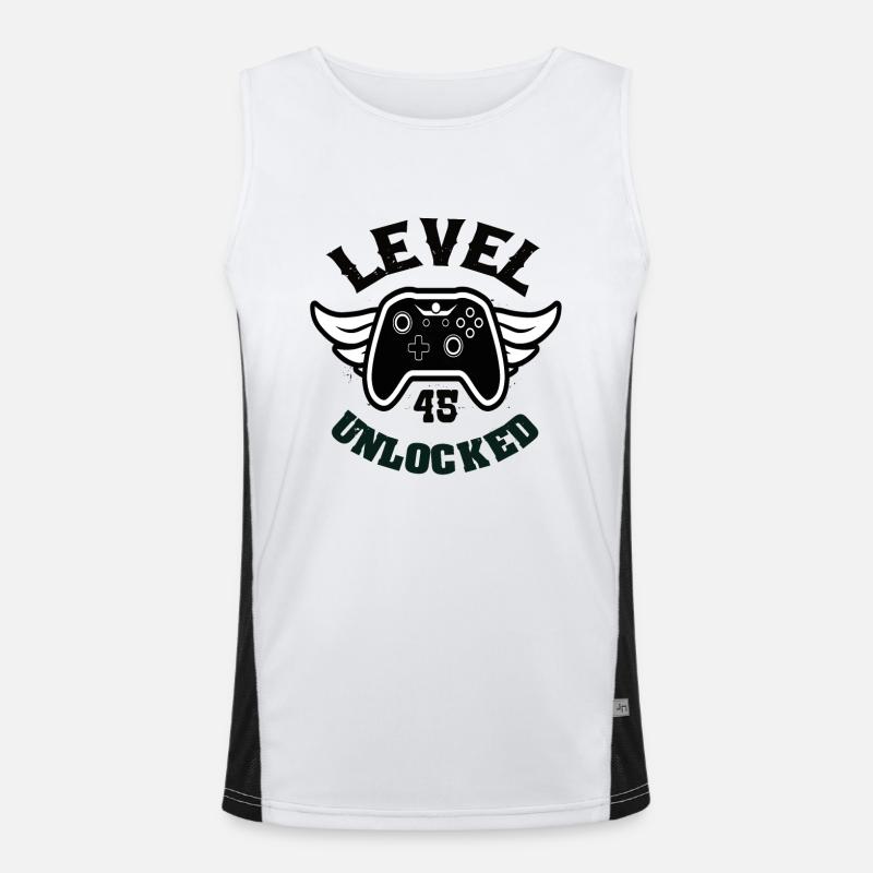 Level 45 Unlocked 45 Birthday Men's Functional Contrast Tank Top 