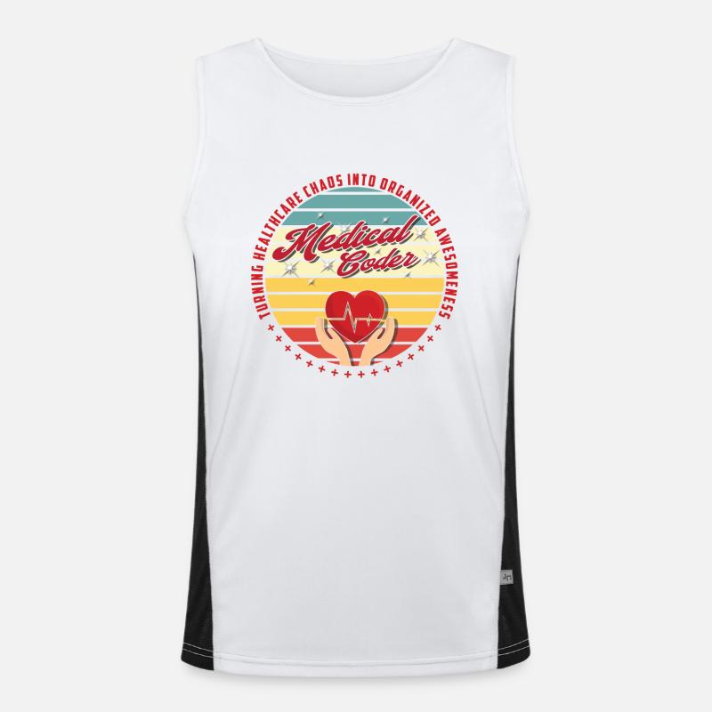 Medical Assistant - Medical Coder - Men's Functional Contrast Tank Top  - white/black
