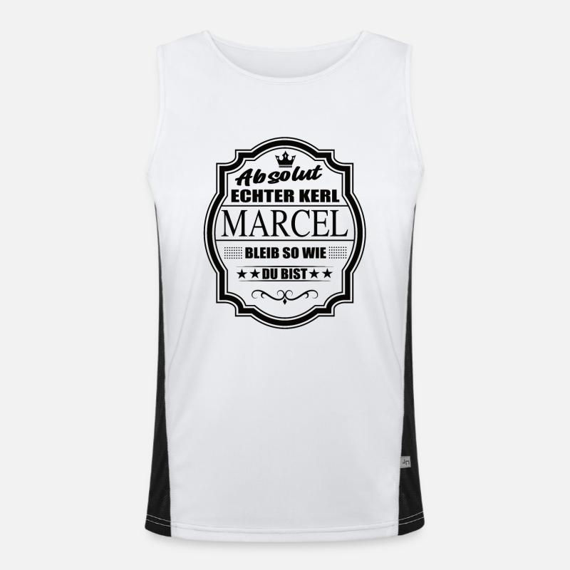 Absolut Echter Kerl Marcel Bleib So Wie Du Bist Funktionelles Kontrast-Tank Top für Männer 