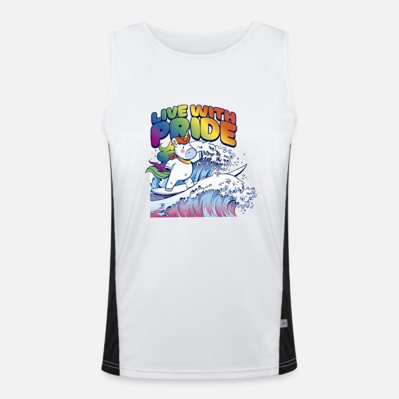 Pride-Einhorn Funktionelles Kontrast-Tank Top für Männer 