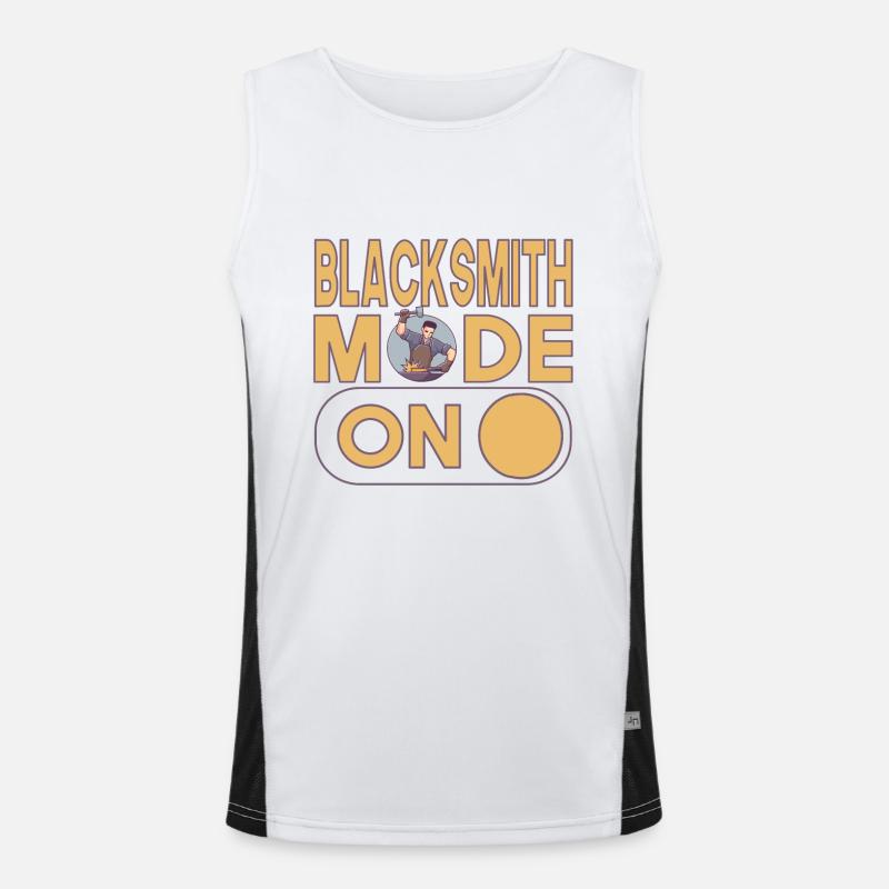 Blacksmith Mode On Forging Smithing Men's Functional Contrast Tank Top 