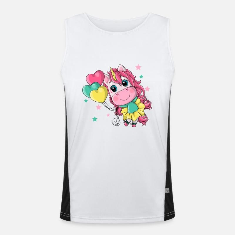 Einhornmädchen mit Herz Funktionelles Kontrast-Tank Top für Männer 