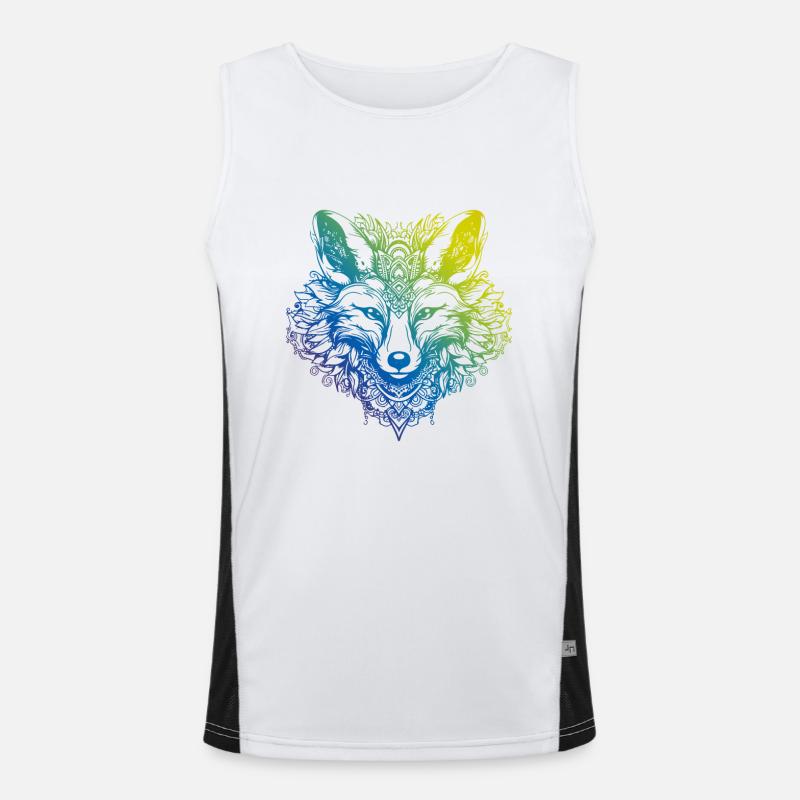 Renard Mandala Boho Débardeur respirant contrasté Homme 