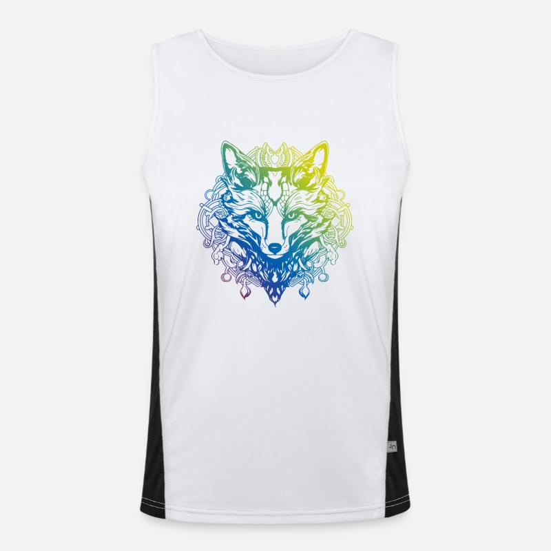 Fuchs Mandala Boho Funktionelles Kontrast-Tank Top für Männer 