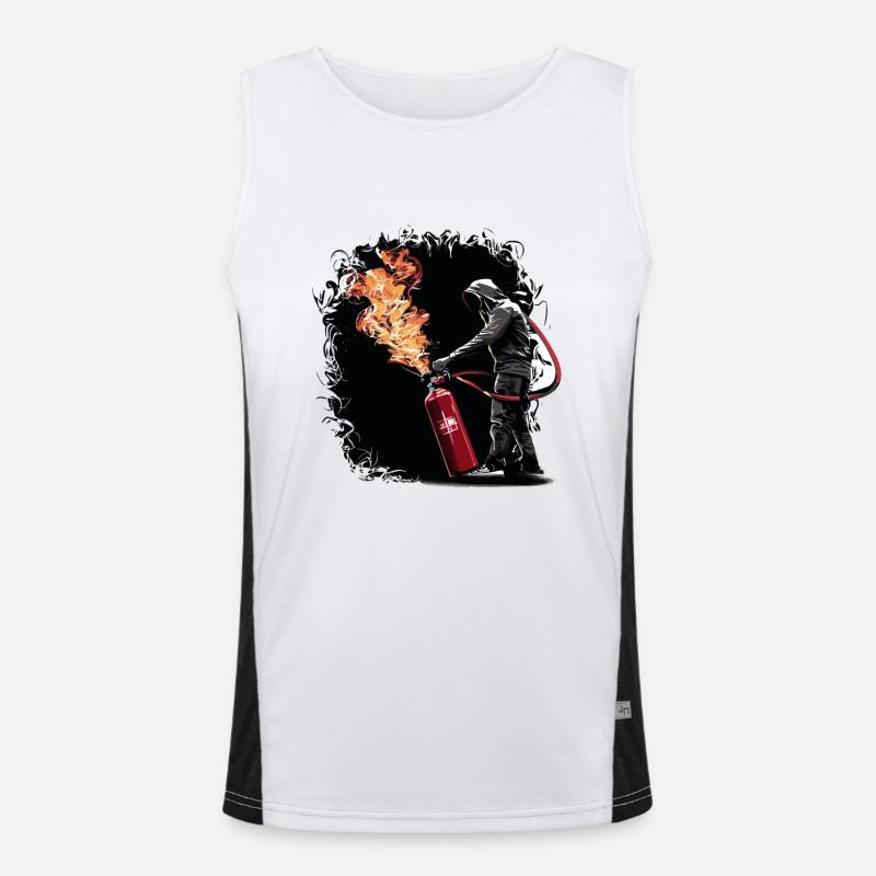 FIREFIGHTERS RESCUING Men's Functional Contrast Tank Top 