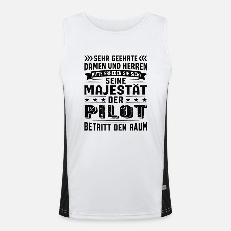 Pilot Geburtstag Pilot Sprüche Pilot Geschenke Funktionelles Kontrast-Tank Top für Männer 