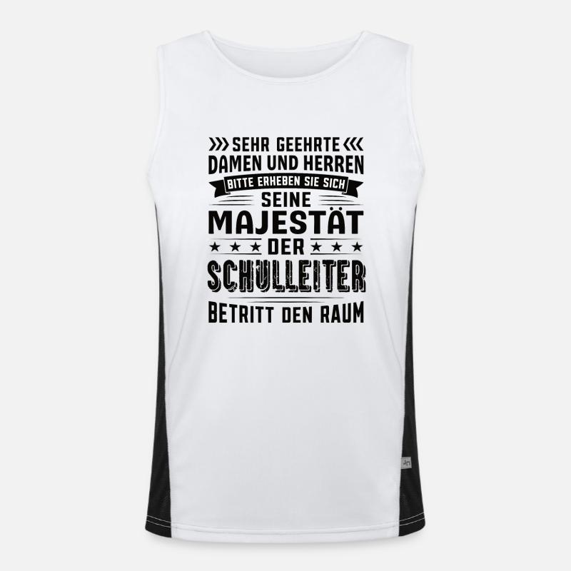 Schulleiter Geburtstag Schulleiter Sprüche Funktionelles Kontrast-Tank Top für Männer 