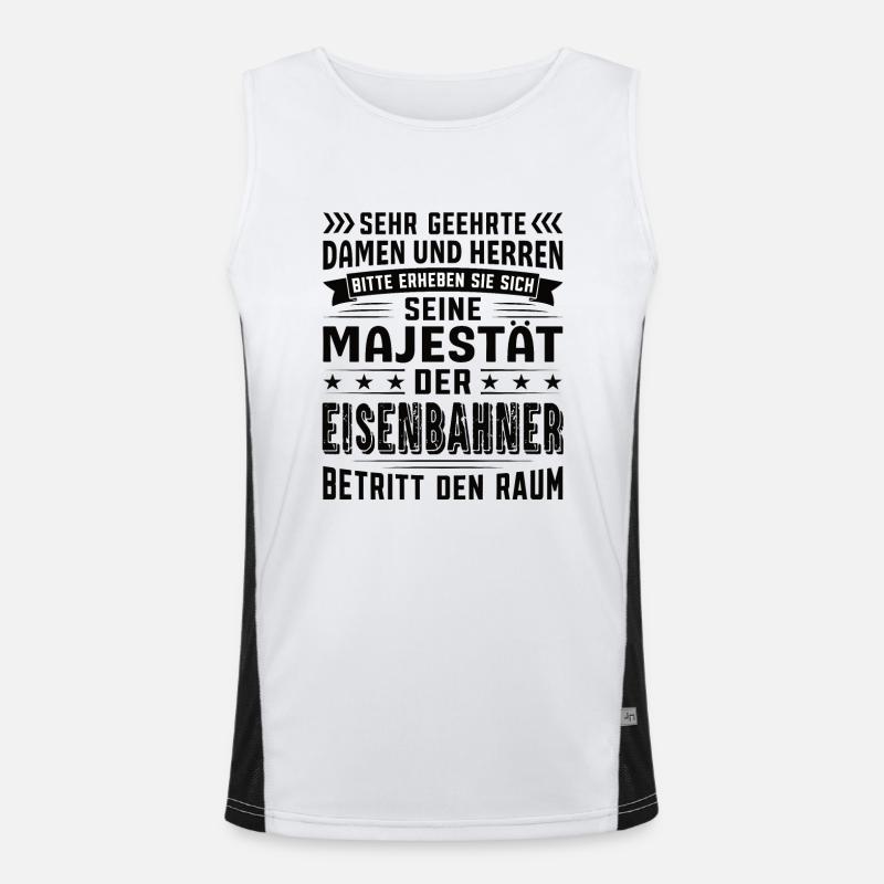 Eisenbahner Geburtstag Eisenbahner Sprüche Funktionelles Kontrast-Tank Top für Männer 