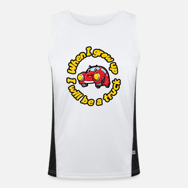 Wenn ich groß bin, werde ich ein LKW sein Funktionelles Kontrast-Tank Top für Männer 