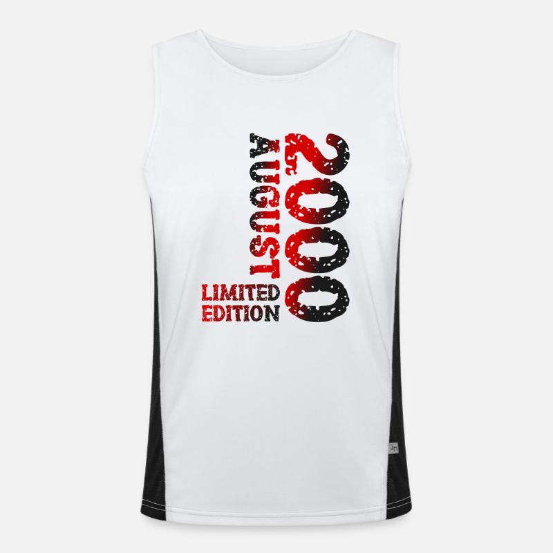 2000 August Limited Edition 23. Geburtstag Outfit Funktionelles Kontrast-Tank Top für Männer 